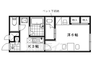 レオパレスプラヌス木津【2階】の間取り