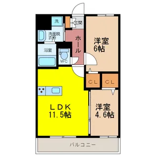 エルグランド神野【3階】の間取り