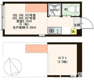 ハーモニーテラス松庵【1階】の間取り