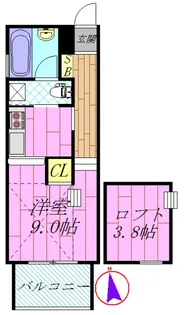 アクイラウラヤスウノ【3階】の間取り