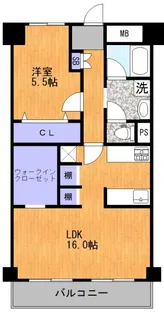シャトー西梅田【5階】の間取り