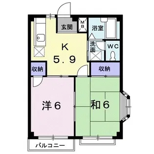エルディム西本A【2階】の間取り