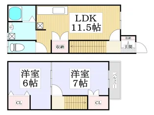 アスコット飯野坂【1階】の間取り