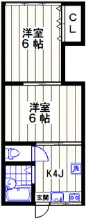 貝塚アパート【1階】の間取り