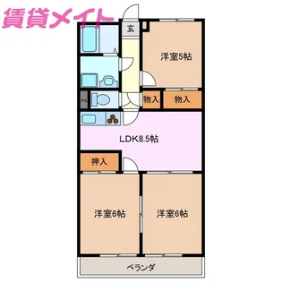 レジデンス優珈里【2階】の間取り