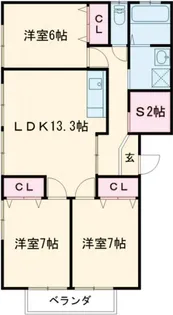 ラ・メゾン黒髪II【1階】の間取り