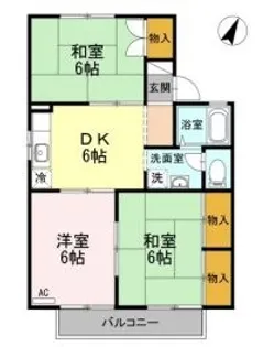 シーサイドハウス A【2階】の間取り