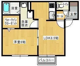 ラブリーハウス エスポアール【1階】の間取り