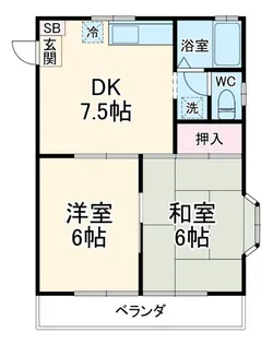 ライトハウスB棟【2階】の間取り