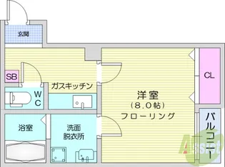 クレフラスト愛宕橋C【1階】の間取り
