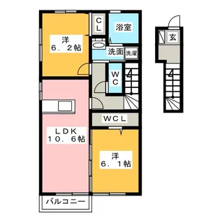AフラッツA【2階】の間取り