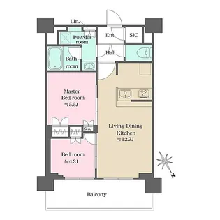 ウエリスアーバン水天宮前【13階】の間取り