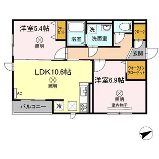 ベル・メゾンII【1階】の間取り