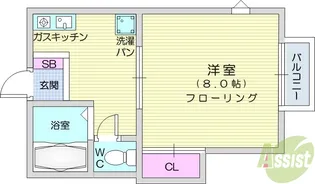 大和町ハイツ【1階】の間取り