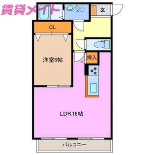 ウッドベルスクエアB棟【3階】の間取り