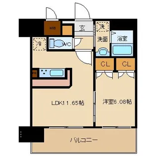 アルティザ仙台花京院【6階】の間取り