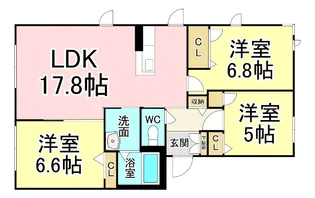 エクラージュ足立【1階】の間取り
