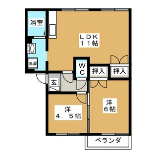 フレグランス府中 C【2階】の間取り