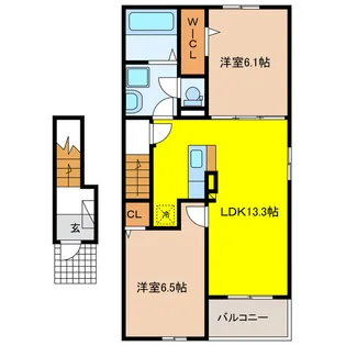 岐阜県岐阜市東中島2【アパート】の間取り