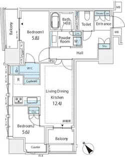 ミレアコート銀座プレミア【3階】の間取り