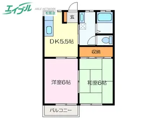 ハイツリープライツA【1階】の間取り