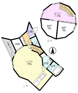岐阜県恵那市大井町【一戸建】の間取り