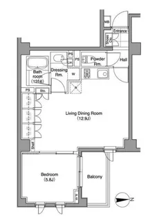 コートレアル三田綱町【2階】の間取り