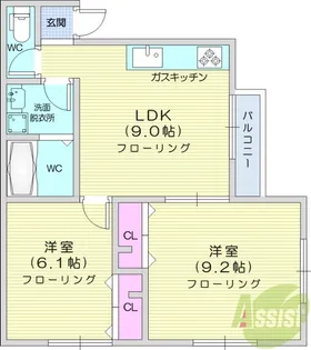 燕沢2丁目アパート【2階】の間取り
