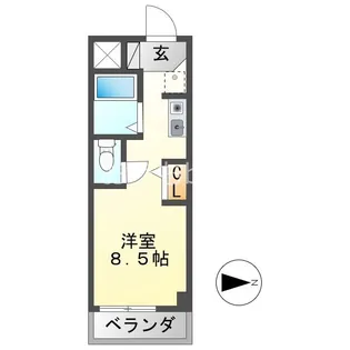 シャトー岐大 B【2階】の間取り