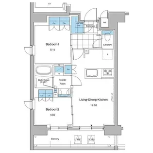 2LDKの間取り画像