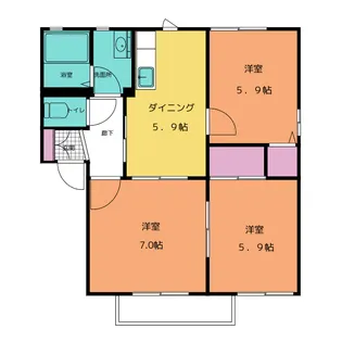 フレグランス ヴェルジェC【1階】の間取り