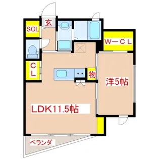 East Terrace 下荒田【7階】の間取り