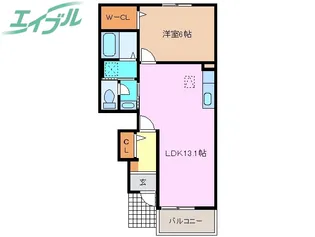 1LDKの間取り画像