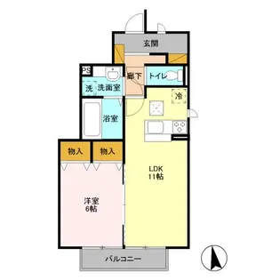 茨城県古河市下山町【アパート】の間取り