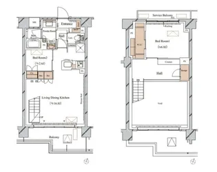 2LDKの間取り画像