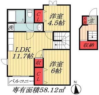千葉県市川市宮久保6【アパート】の間取り
