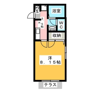 アオキフラットII【1階】の間取り