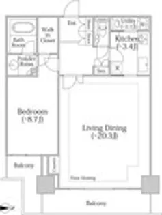 河田町ガーデン クラブフロア【33階】の間取り