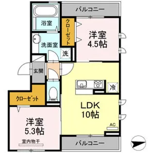 マイプレイス東照宮B【3階】の間取り