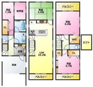 神奈川県川崎市中原区井田中ノ町【一戸建】の間取り