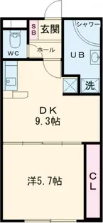 カーザ北勢【1階】の間取り