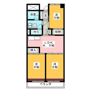 ビレッジハウス岐阜タワー【9階】の間取り