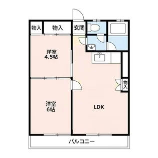 グローリオ石和【4階】の間取り