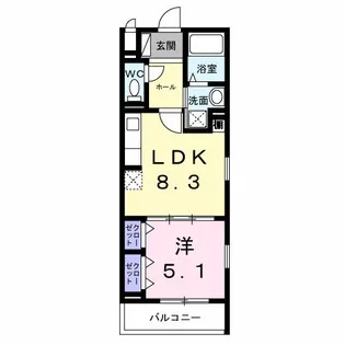 ラ・プレニチュード・アモネーズ【3階】の間取り