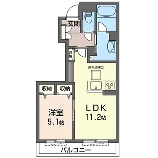 カーサフェニックス イースト(B棟)【1階】の間取り