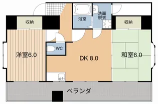 サンライズ鴨池【8階】の間取り