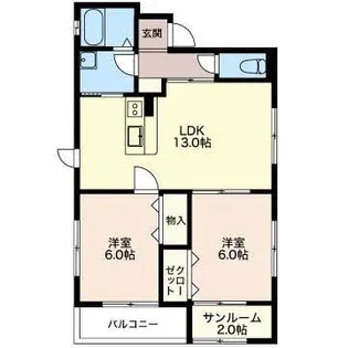 セントサウスティン【3階】の間取り