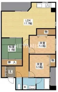 ヒルズ文教【5階】の間取り