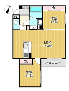 Clashist中宮3丁目【3階】の間取り