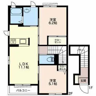 大ヤブ(6号室・7号室)【2階】の間取り
